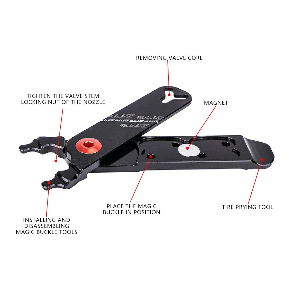 ZTTO MSKQ 4-in-1 Bicycle Chain Link Remover Aluminum Alloy Tire Prying Valve Core Removal Tool ZTTO MSKQ 4-in-1 Bicycle Chain Link Remover Aluminum Alloy Tire Prying Valve Core Removal Tool